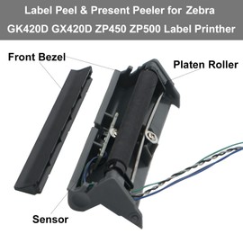 Label Peel & Present Peeler Dispenser Spare with for Zebra GK420D GX420D ZP450 ZP500 Thermal Label Barcode Printer - Short Platen Roller+ Sensor+Front Bezel,Quick Access Labels,P/N:105934-026