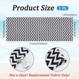 GORGECRAFT 120 x 43 cm Beach Sling Patio Chairs Replacement for Folding Chairs Made of Canvas Replacement for Outdoor Chairs Fabric Replacement Portable Lounger Sling Fabric for Summer Holiday in the