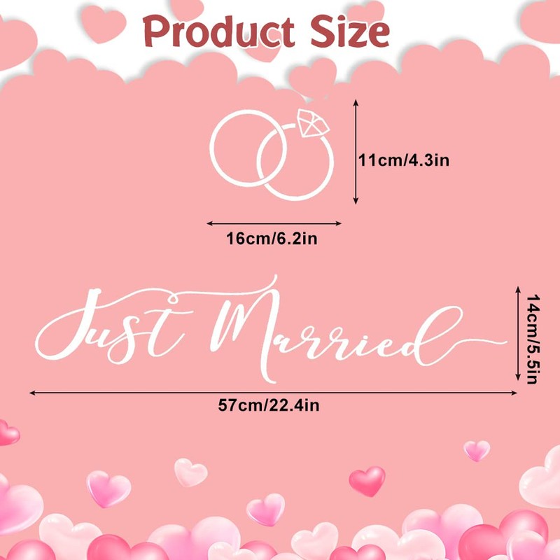 Just Married Car Sticker, Wedding Car Decoration, Wedding Car Decoration,