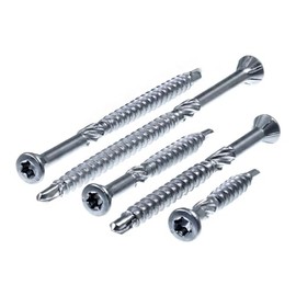 SECCARO Wood Screws with Decorative Head 3.2 x 60 mm C1 Stainless Steel Drill Bit and Paring Ribs TX/Hexalobular Pack of 100