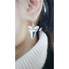 NOUMANDA Silver Shark Tooth Earrings Teeth Druzy Dangle Earrings for
