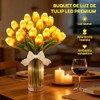 20 Tulipanes Artificiales con Luces LED, Rojo Atardecer