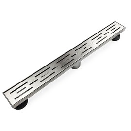 Neodrain 28 Inch Rectangular Linear Shower Drain with Brick Pattern Grate, Brushed 304 Stainless Steel Bathroom Floor Drain,Shower Floor Drain Includes Adjustable Leveling Feet, Hair Strainer