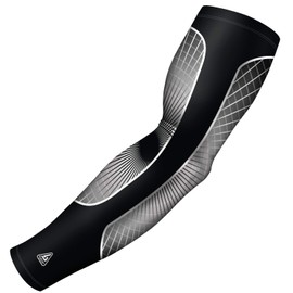 B-Driven Sports Black Youth Football & Baseball Sleeve - Athletic Compression Arm Sleeve For Protection & Performance with Athletic Activity. Youth Large
