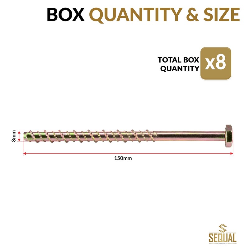 Sequal ZEUS Bolts (M8 x 150mm)