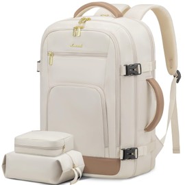 LOVEVOOK 40L Travel Backpack for Women Flight Approved, Carry on Backpack for Airplanes, TSA Personal Item Travel Bag, Waterproof 17 Inch Laptop Backpack, Business Weekender Overnight Daypack, 3Pcs