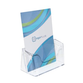 ogoPLUS Stand (Pack of 5), Portrait Format, Choice of DIN A5, Transparent Brochure Stand, Flyer Stand, Brochure Holder, Brochure Box, Transparent, Slight Tilt for Optimal Field of View
