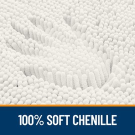 OLANLY 30-inch Round Bathroom Rugs, Extra Soft and Absorbent Chenille Bath Rugs, Quick Dry Machine Washable Bath Mats for Bathroom Floor, Tub and Shower, Home Decor Accessories, Ivory