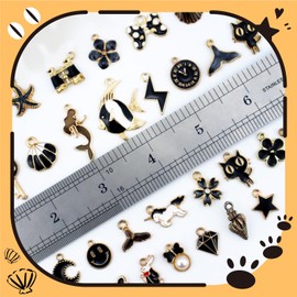 JIALEEY Assorted Gold Plated Enamel Charm Pendant DIY for Earrings Necklace Bracelet Jewelry Making and Crafting, 31PCS