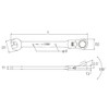 TOP FRC-19LK Opposite Side Lock Ratchet Combination Opposite Side 0.7