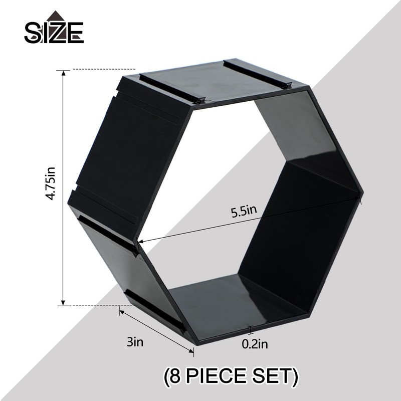 Black Honeycomb Hexagon Cake Display Stand