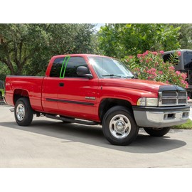 Rvinyl Pillar Post Pre Cut Window Trim Kits in Matte Black Compatible with Dodge Ram 1994-2001 Club/Crew/Extended Cab - Adhesive Backs