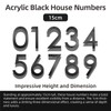 6" House Numbers 15cm, Matte Black Acrylic Address Sign Numbers