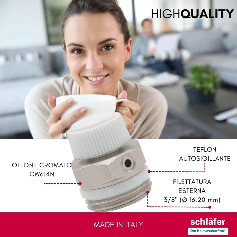 Schläfer 7041005 | Air and Radiator Vent Valve 3/8 Inch,