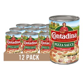 Contadina Roma Style Pizza Sauce Flavored with Pepperoni, 15 oz. Can (pack of 12)