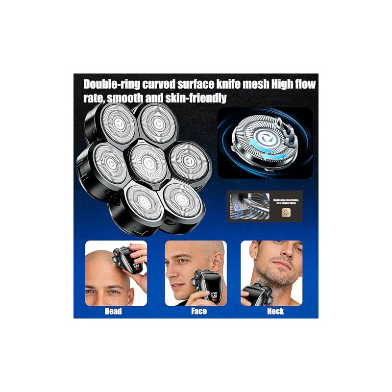 7 Head Shaver Replacement Heads for Freebird Bald Men