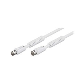Wentronic 50724-GB Coaxial Cable, Coaxial Plug to Coaxial Jack 2.5m - White