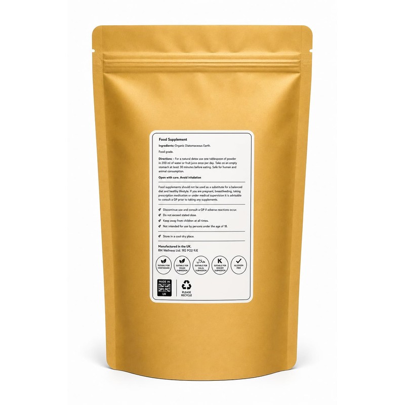 Organic Food Grade Diatomaceous Earth Powder - Natural Silica Supplement