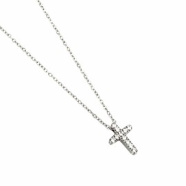 mico.lor Stainless Steel Necklace (204) Cross Pendant, Surgical Stainless Steel, 316L, Hypoallergenic Metal, Women's, Men's