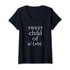 Womens Sweet Child Of Wine T-Shirt Cute Wine Gifts V-Neck