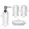 LGURT 4-Piece Clear Ribbed Acrylic Bathroom Accessory Set, Modern Countertop