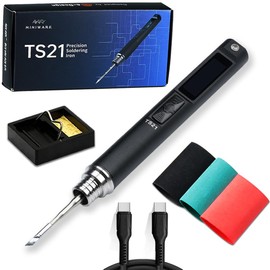 UY CHAN Miniware Original TS21 Soldering Iron Station Kit Upgraded PD 18-100W Power Programmable Smart Mini Electric Portable Soldering Pen (TS21 with 21-KU Tip)