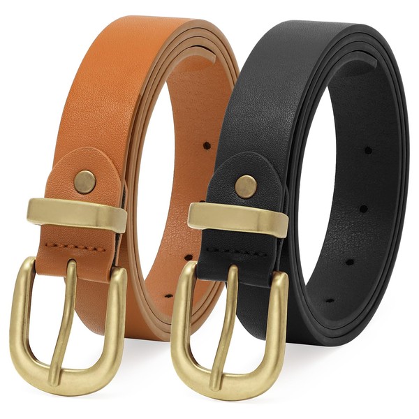 2 Packs Womens Belts for Jeans Ladies Belt for Dresses