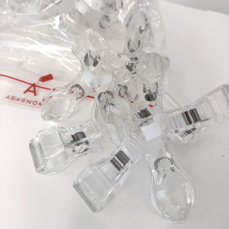 25 drehbare Doppelzeichenklammern, Etikettenhalter mit Gesamthöhe 130 mm, transparenter Preishalter,