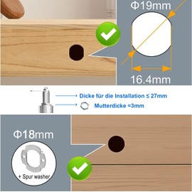 Fingerabdruck Nockenschloss eLinkSmart Bluetooth App Schrank Schloss 30MM (27mm) für Haus Büro und Mailbox Möbel Schloss mit 3-Größen Tubular Cam 20 Fingerabdrücken 500 App-Benutzern