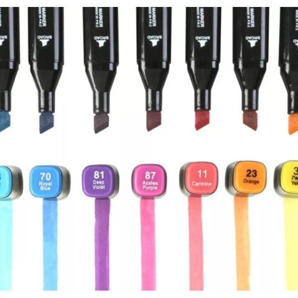 CL Kit De Plumones Permanentes Doble Punta Con Estuche Y