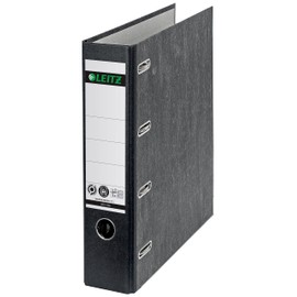 Leitz Double Lever Arch File Polypropylene Plastic Dual Hole Precision Mechanics, Black