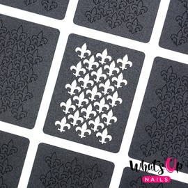 Whats Up Nails - Fleur De Lis Vinyl Stencils for Nail Art Design (2 Sheets, 24 Stencils Total)