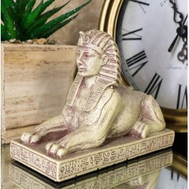 Classical Egyptian Guardian Sphinx Figurine 4.25"L Androsphinx Lion Collectible