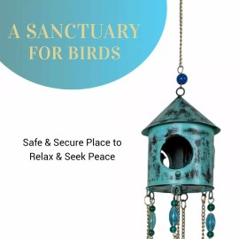 Farmhouse World Birdhouse Wind Chimes - Turquoise