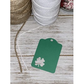 Shamrock Gift Tag - St Patrick's Day Party Favor Tags - Customize Pick Tag Color - Wedding Birthday Baby Shower Tags - Set of 20