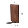 Muso Wood Handmade Walnut Book Ends, Non-Skid Bookends for Shelves,