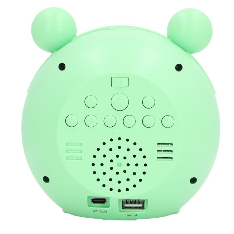 Kids Alarm Clock Cartoon Animal Shaped Gentle Music Night Light