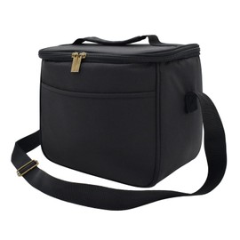 Nanxson Insulated Lunch Bag for Women Men Floral Cool Bag Lunch Box Waterproof Large Capacity Tote Bag for Picnics Work School (7.5L,B-Black)