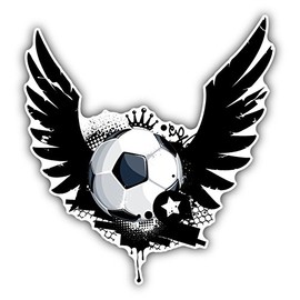 Zirni Soccer Ball Football Sport Wings Crown Sticker Decal Design