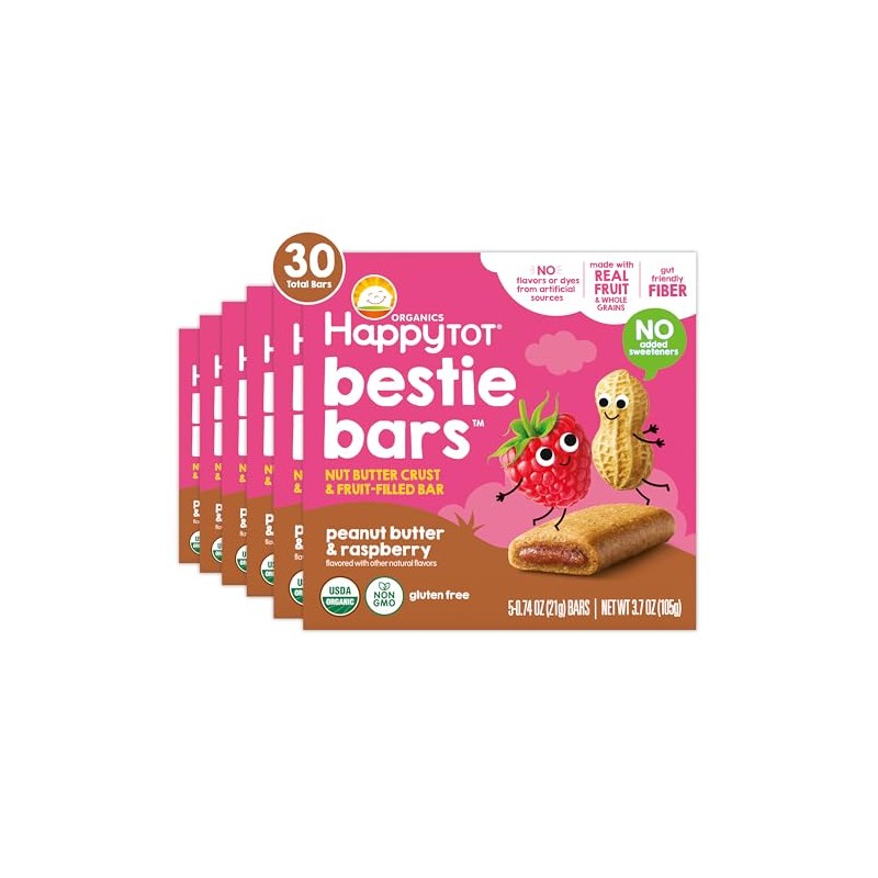 Happy Tot Organics Bestie Bars Nut Butter Crust & Fruit-Filled
