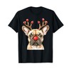 French Bulldog Reindeer Christmas Lights Dog Lover Xmas T-Shirt