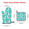 Mxocom Cute White Llama Oven Mitts and Pot Holders Sets