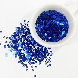 30 Grams 3mm Blue Sequins Iridescent Storage for Crafts, Sewing, Wedding, Christmas DIY Arts Crafts,（Blue）