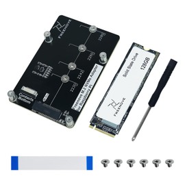 Freenove M.2 NVMe Adapter for Raspberry Pi 5 (with 128GB SSD), M.2 HAT Add-on Board, Solid State Drive, PCIe 2.0/3.0, Tested Speed 800 MB/s