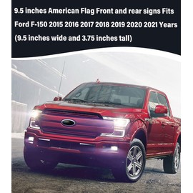 9.5 inch Overlay Emblem Front Grille Tailgate Rear Oval American Black Flag Badge for Ford F150 2015-2021 Years (9.5, Black)