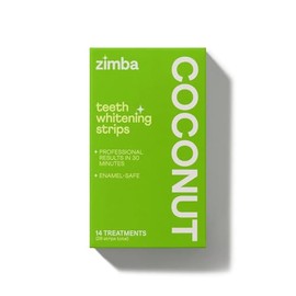 Zimba - Tiras de blanqueamiento de dientes profesionales - 28 tiras, 14 tratamientos, con aceite de menta natural y coco - esmalte, reducción de sensibilidad, fórmula avanzada, antideslizante, tecnología de agarre premium