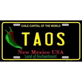 Taos New Mexico Black State Metal License Plate