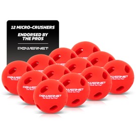 PowerNet Micro Crusher Training Baseballs, Baseball Hitting Trainer for Improved Speed, Power & Coordination, Batting Practice Balls 12 Pack (Red)