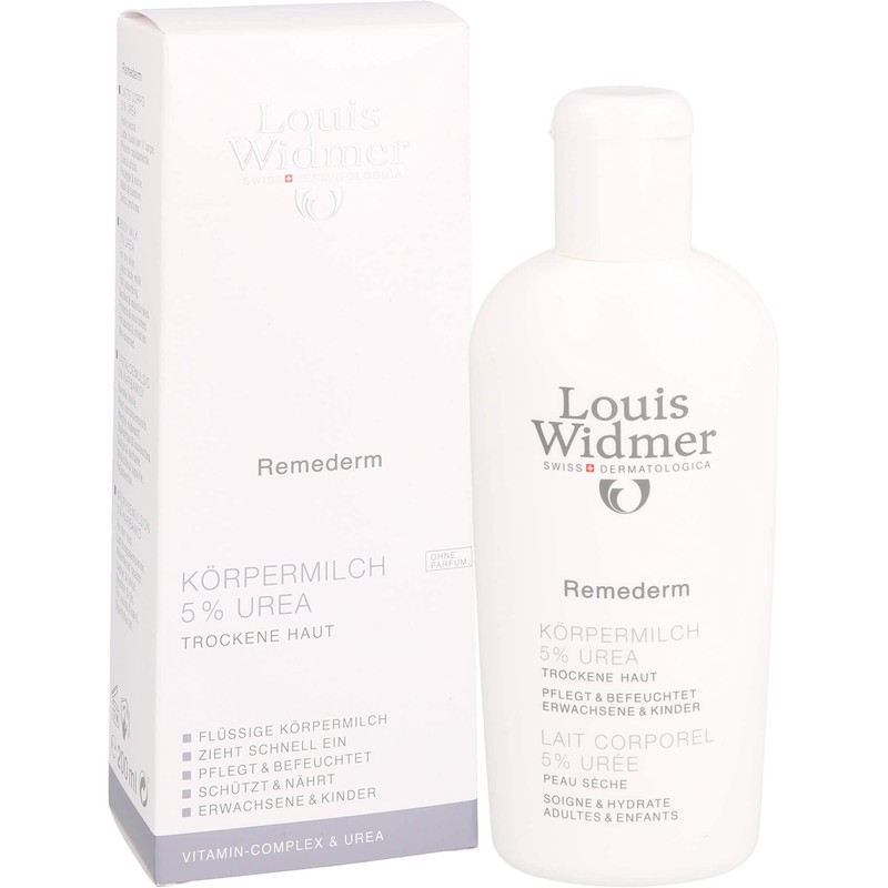 Louis Widmer WidmerRemederm Body Milk 5% Urea Unscented 200 ml