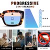 YUKANG Progressive Multifocus Reading Glasses for Women Men Anti Blue